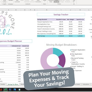 Moving Abroad Prep Kit / Excel / International Move Planner, Checklist, Savings 4 Move, Travel Budget, To Do List, Organizer Expat Microsoft image 5