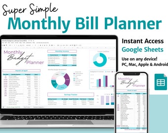 Monthly Budget Planner | Google Sheets Template (Digital Download)