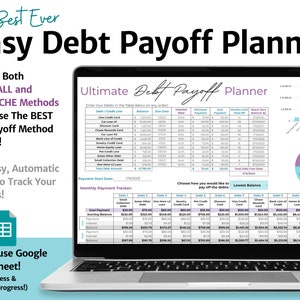 Debt Payoff Spreadsheet for Google Sheets | Easy Debt Tracker, Debt Planner, Debt Snowball Calculator, Debt Pay Off Tracker, Debt Payment