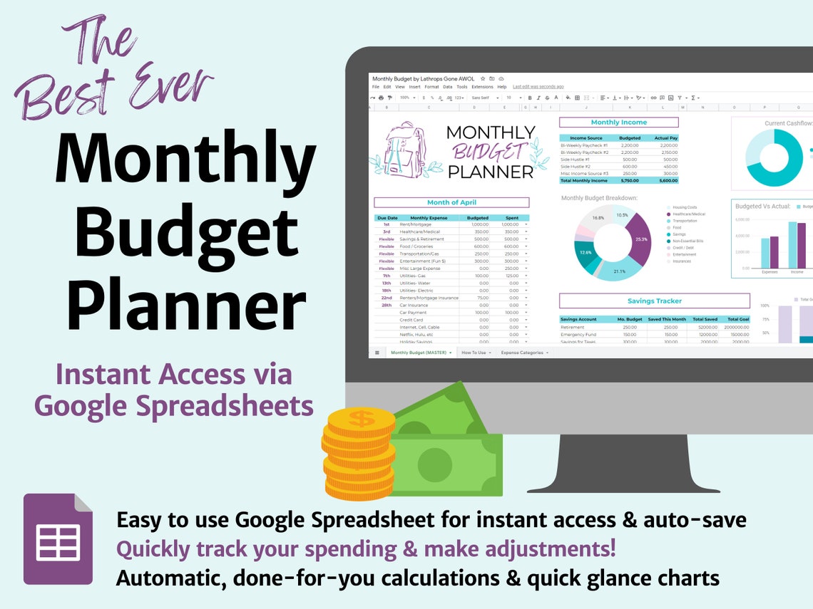 Simple monthly budget template google sheets horoff