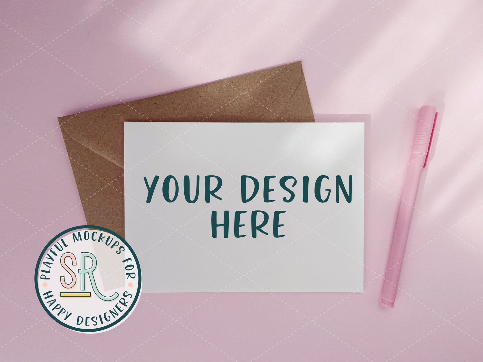 Postcard Mockup 7x5 Orange Pastel Invitation Background Etsy
