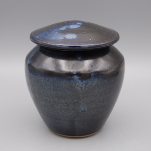 Keepsake Urn, Blue Stone, Handmade Small Ash Keeper - Capacity 18 Cubic Inches - 4 inches tall