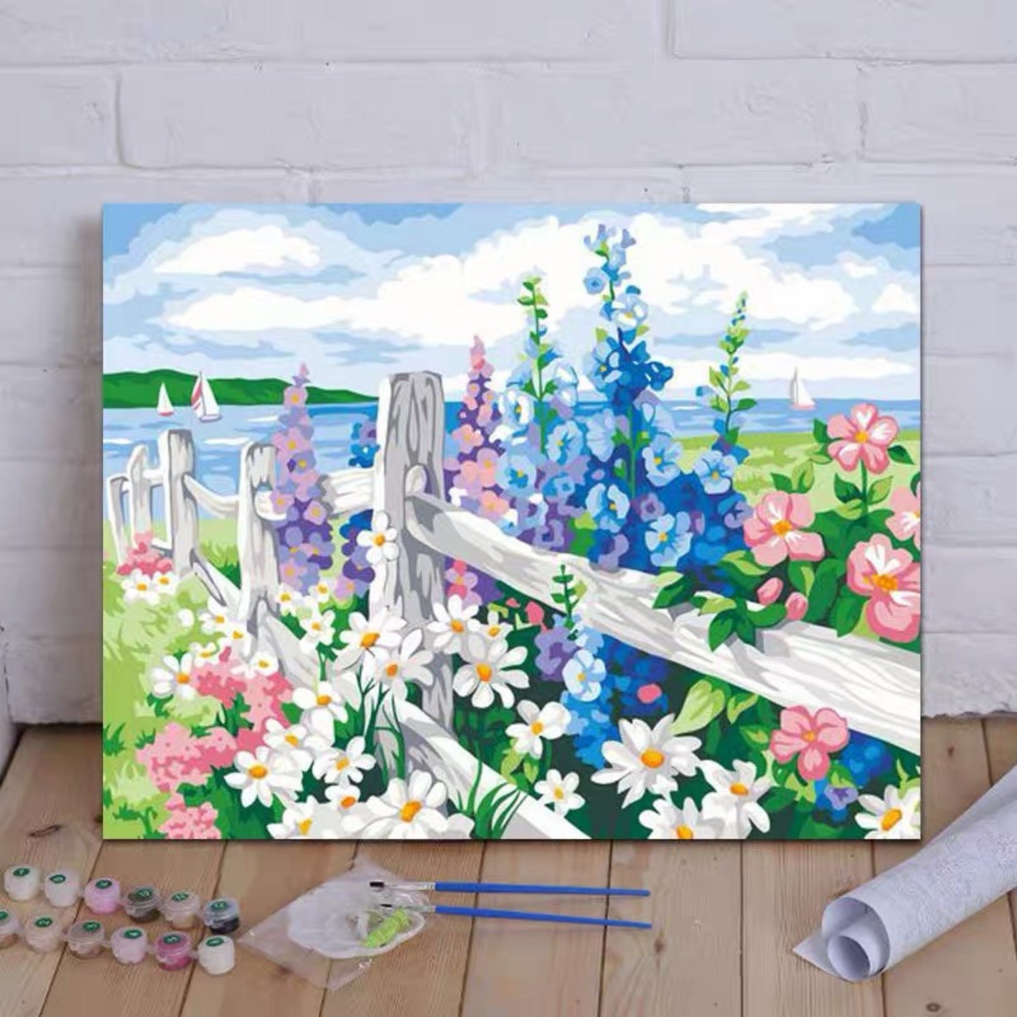 Paint by Number Kit Flowers in full bloom Wall Decor Adult Etsy