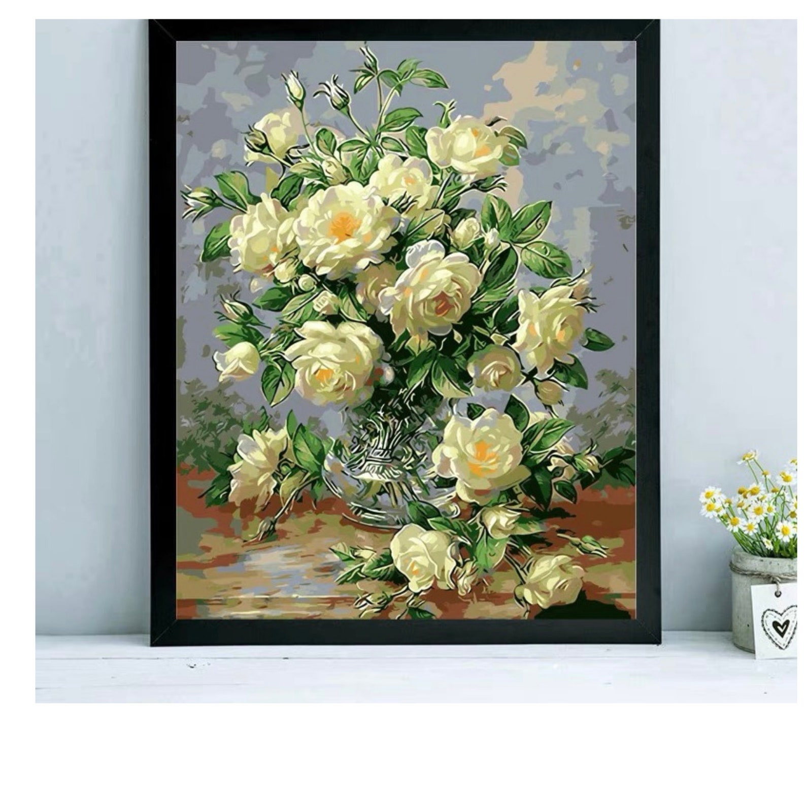 Paint by Number Kit Flowers DIY Kit Paint Together Gift Etsy