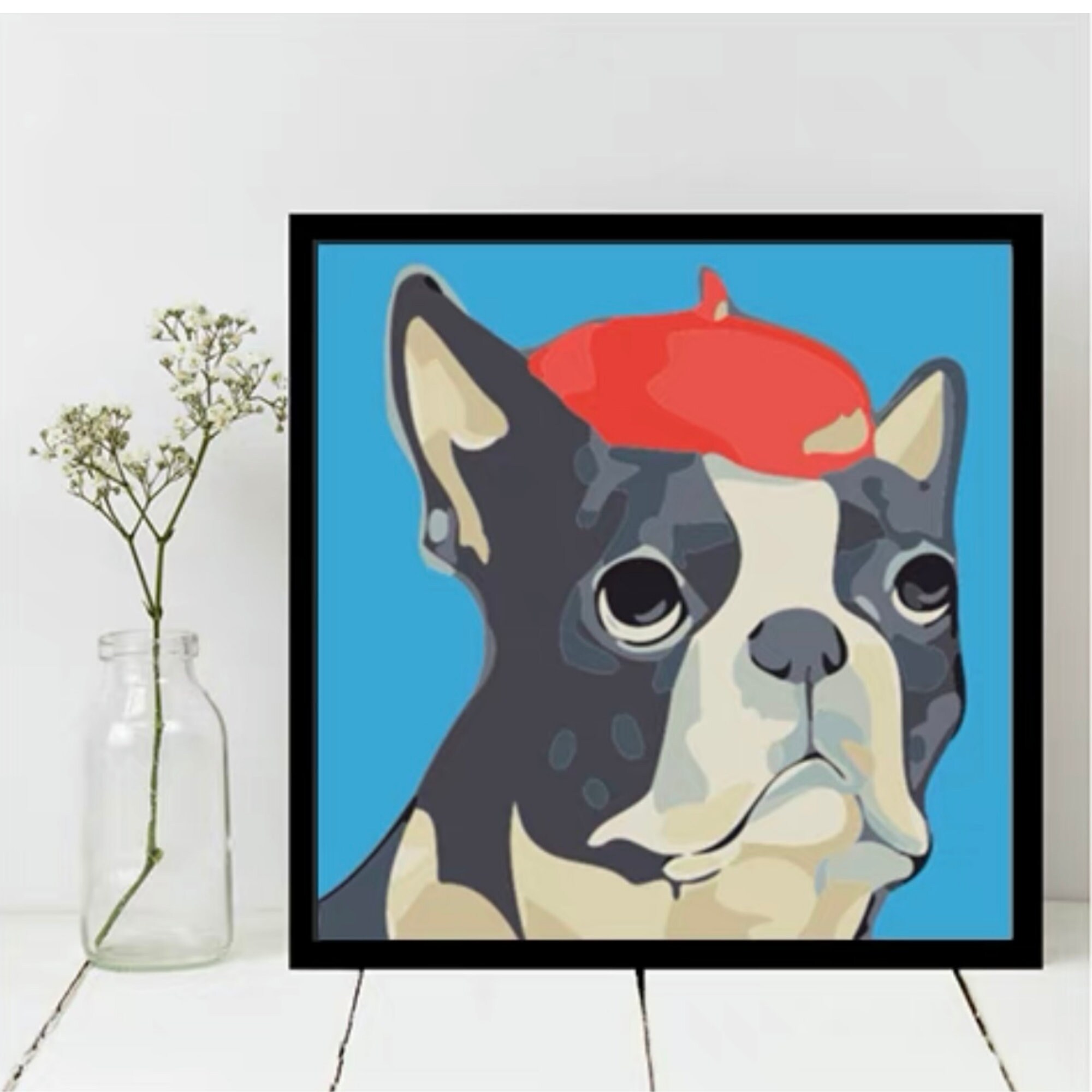 Animal Paint by Number Kit for Kids Cute Dog Well Framed | Etsy