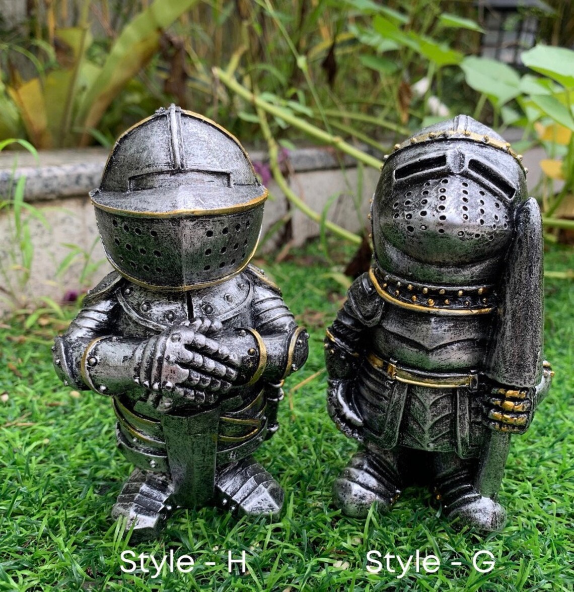 Knight Gnome Decor Knight Statue Lawn Decor Decorations Etsy