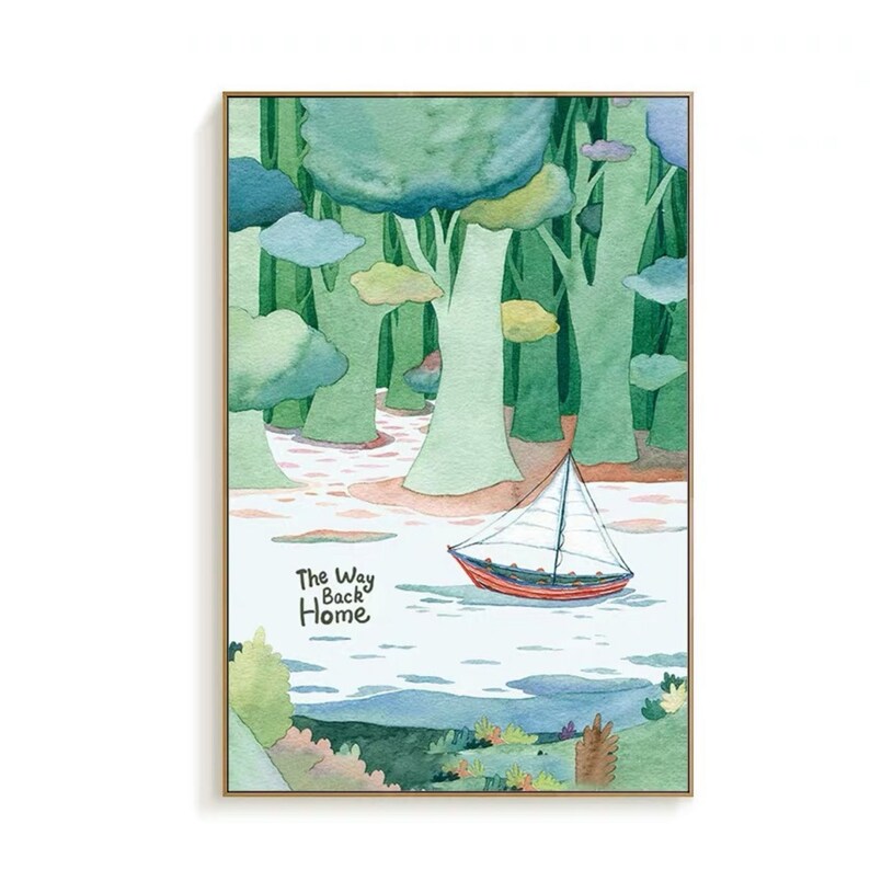 Adult Painting Paint Together DIY Kit Gift Ideas Paint by Number Kit- Tree and Boat Wall Decor Mother/'s Day