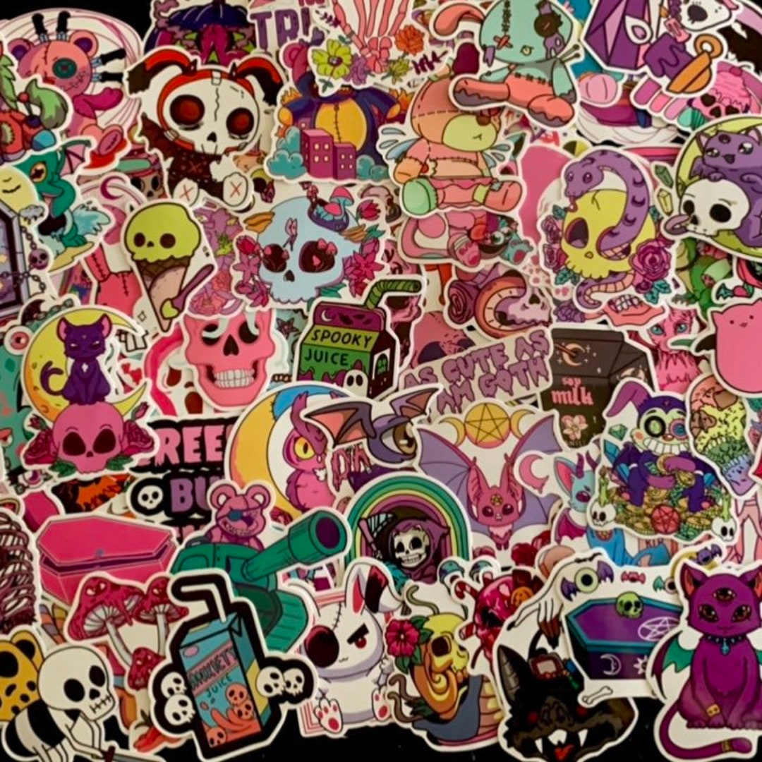 Gotg Sticker Pastel Goth Assorted Sticker Pack for Waterbottle, Iphone, Macbook ...