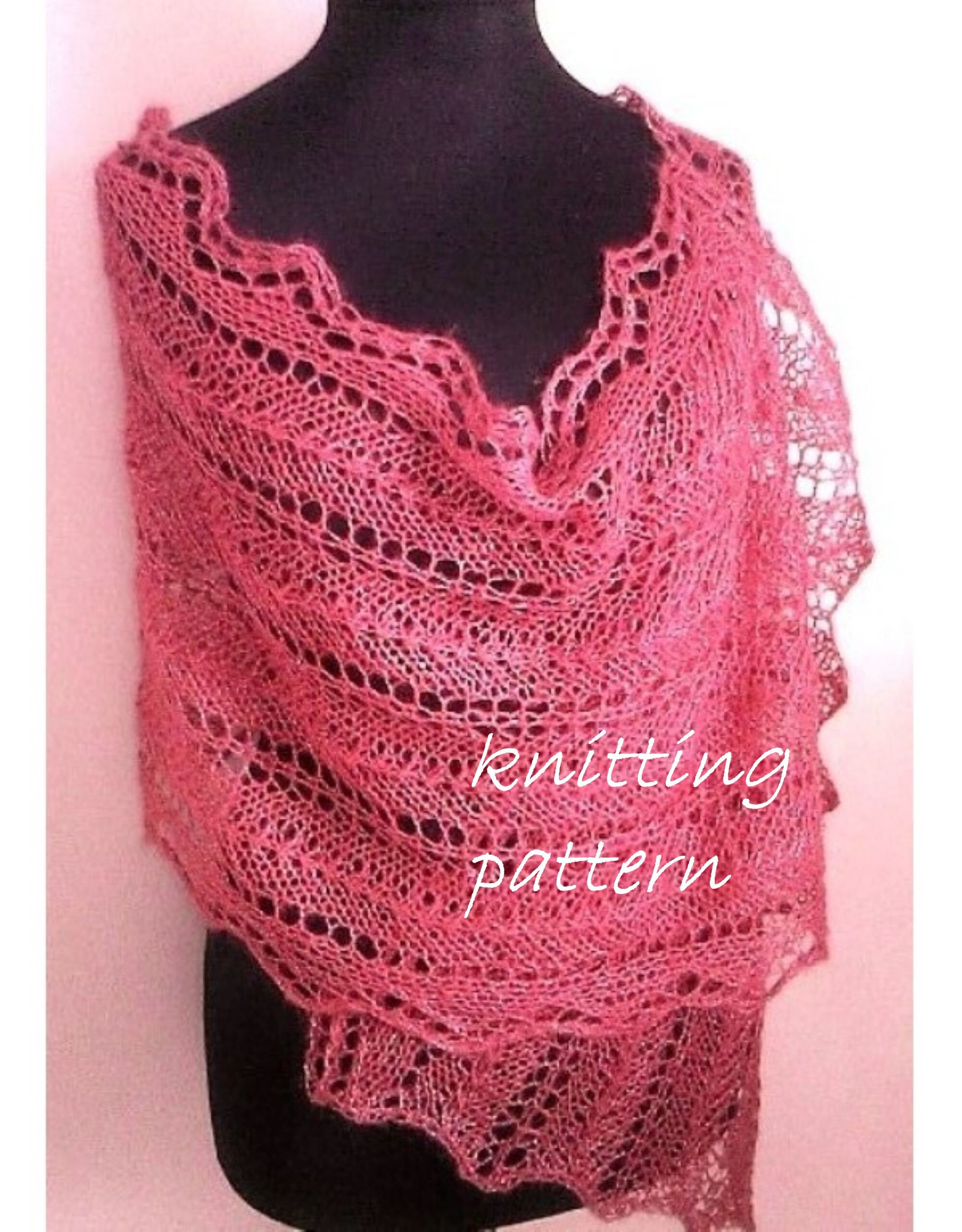 Mohair lace shawl knitting pattern PDF in English Russian Etsy