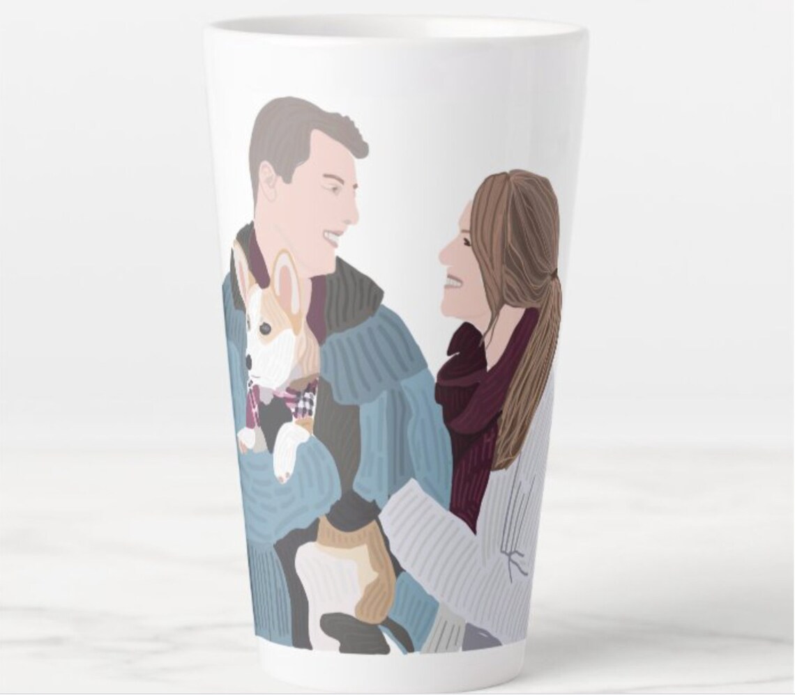 Custom Dog Gift Personalized Pet and Owner Portrait on Mug Pet Etsy