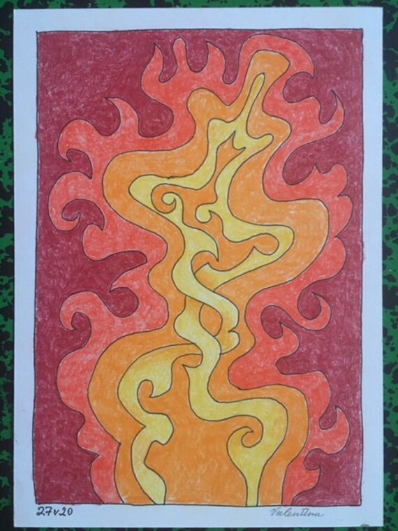 Flaming Figures Peinture Originale