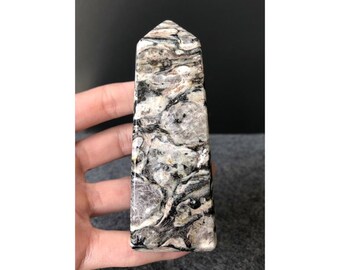 Rough Zebra Jasper Crystal with Polished Point Large Free-Standing Zebra Jasper Tower Brown Zebra Jasper Point