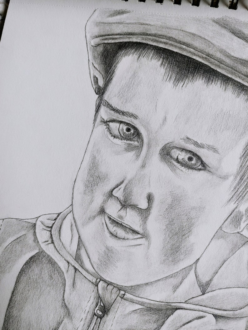 Portrait Drawing Black White Pencil Traditional Art People Kids Babies ...