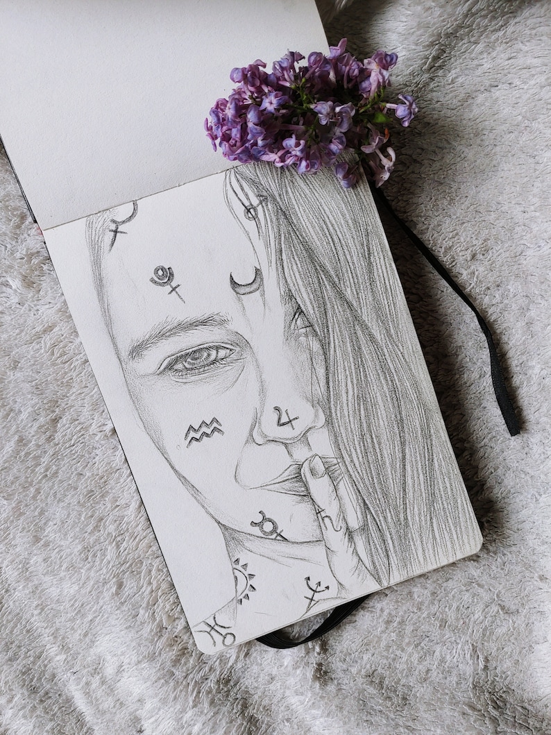 Portrait Drawing Black White Pencil Traditional Art People Kids Babies ...