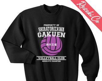 Shiratorizawa Gakuen Absoulte Champion SweatShirt Shiratorizawa Gakuen Volleyball Club Sweater Crewneck Unisex Size