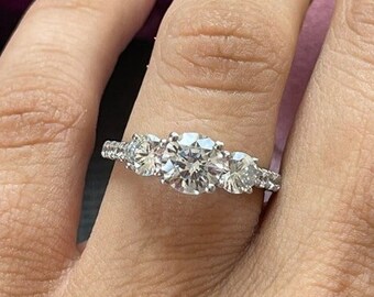 1.53ct Round cut Channel Set Diamond Wedding Band Bridal Solid 14k White Gold 1.53ct Round cut Channel Set Diamond Wedding Band Bridal Solid 14k White Gold