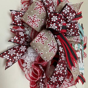 Let It Snow Mesh Wreath Winter Wreath Snowman Wreath image 4