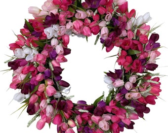 Pink Tulip Wreath Spring Wreath