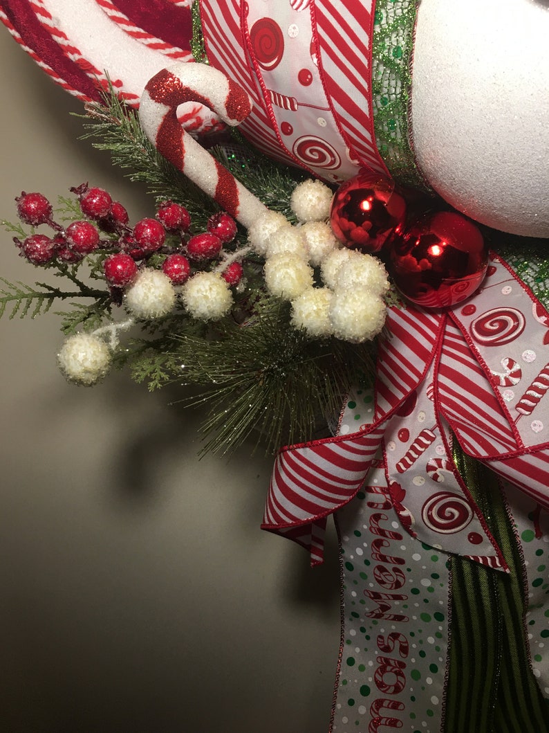 Glitter Santa Christmas Swag, Christmas Wreath Christmas Door Hanger image 8