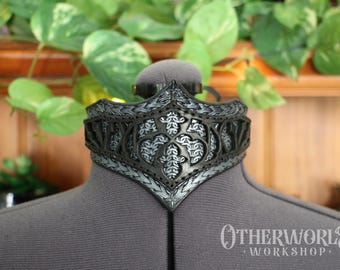 Leather Cathedral Choker Necklace | Fantasy Inspired | LARP Cosplay Armor | Medieval Ball Gothic Costume