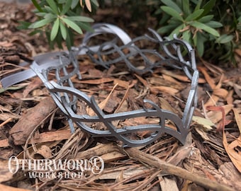 Leather Thorn Crown Headpiece | LARP Cosplay Armor | Forest Fae Elven Elf