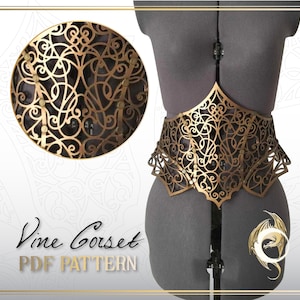 Thorn Vine Corset Leather Pattern: Laser Cut File (PDF)