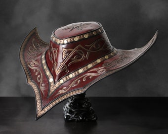Leather Mystic Hat | LARP Cosplay Armor | Ranger Witch Hunter Traveller
