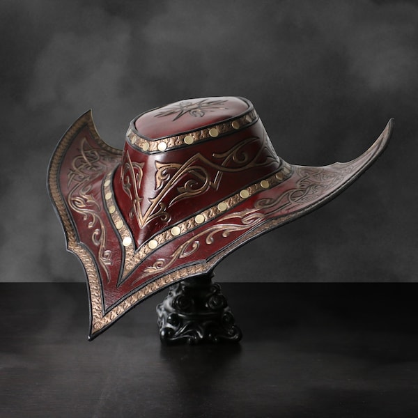 Leather Mystic Hat | LARP Cosplay Armor | Ranger Witch Hunter Traveller