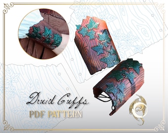 Druid Elf Cuffs Leather Pattern: LARP Cosplay Armour (PDF Pattern)