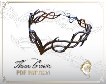 Modello in pelle per copricapo a corona di spine: file tagliato al laser (PDF, SVG, PNG)