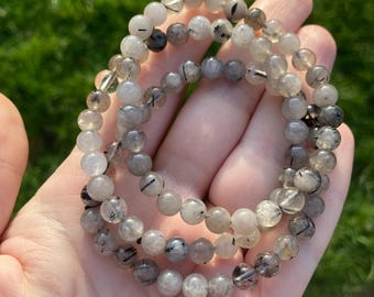 Tourmaline in Smokey Quartz Bracelet