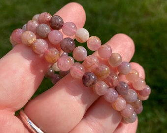 Lavender Rose Quartz Bracelet, Dainty Crystal, Self-Love Gift