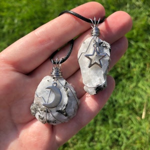 Moonstone Moon Pendant // Crystal gift, New beginnings Gift