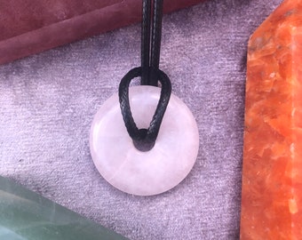 Rose Quartz Donut Necklace