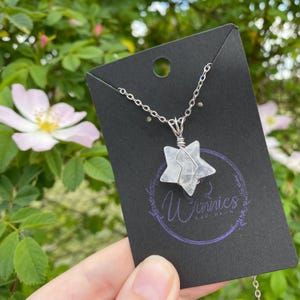 Clear Quartz Star Necklace // Crystal gift, Master healer