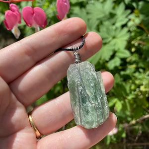 Raw Green Fluorite Wire Wrapped Necklace