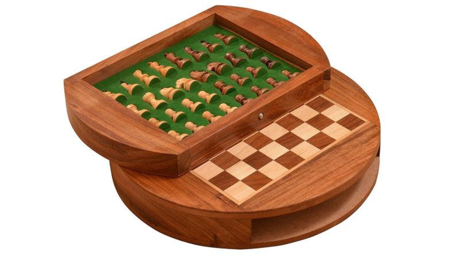 Personalisiertes Graviertes Rundes Reise Schachspiel aus Holz | Etsy