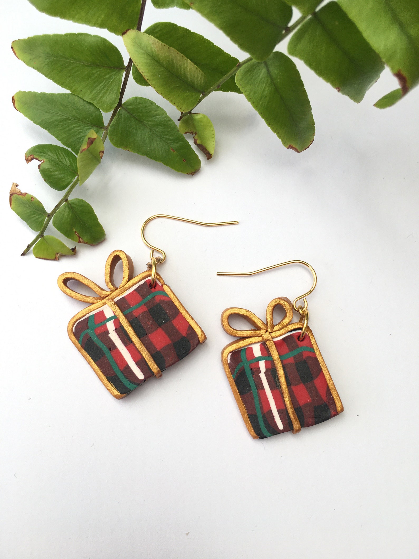 Christmas Present Earrings Christmas Earrings Christmas Etsy
