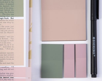 Pastel Transparent Sticky Notes (Includes Fine Tip Pen), Clear Page Flags, Planner Accessories