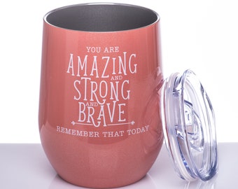 Inspirational Coral Wine Tumbler Gift, Stainless Steel Insulated Tumbler with Lid
