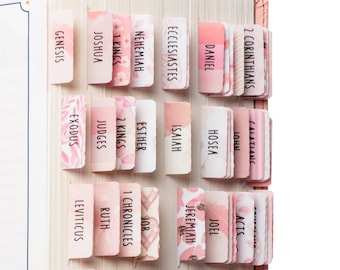 Laminated Bible Tabs: Floral Bible Journaling Dividers - Rose