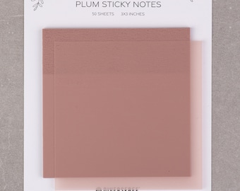 Pastel Transparent Sticky Notes: Clear Page Flags, Planner Accessories - Plum