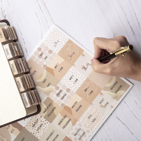 Set Etichette Per Bibbia Laminato | 12 Evidenziatori + 6 Penne + 96 Etichette | Kit Studio Bibbia Senza Sbavature