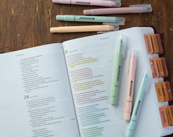 Pastel Bible Safe Gel Highlighters: No Bleed Gel Markers, 8-Pack