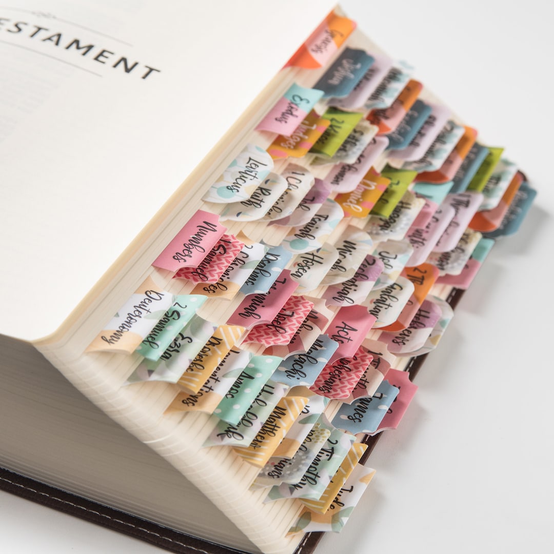 Laminated Bible Tabs: Old & New Testament, Easy-apply With Guide ...