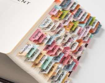 Laminated Bible Tabs: Old & New Testament, Easy-Apply with Guide - Diverse