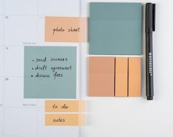 Transparent Sticky Notes Set (Fine Tip Pen Included), Clear Page Flags, Planner Accessories - Candy
