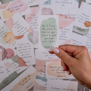 60 Watercolor Prayer Cards, Bible Verse Cards, Inspirational Cards, Assorted Mini Scripture Cards, Encouragement Cards, Motivational Cards
