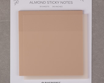 Pastel Transparent Sticky Notes: Clear Planner Accessories, Page Flags - Almond