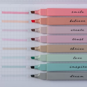 Bible Highlighters with Soft Chisel Tip, 8 Pack No Bleed Through Highlighters, Bible Safe Markers, Quick Dry Highlighters Set - Boho Tones